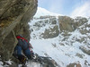 ancat > neil leads the tricky traverse into white dreams and the seracs above