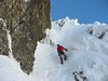 ancat > james plods up another gully in pollux outcrop.