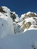 ancat > view from the bottom of "rhime time".  the snow and ice gully to the right of "rhime time" was in good condition.