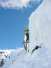 ancat > john climbing a short but sweet section of vertical "brittle" ice